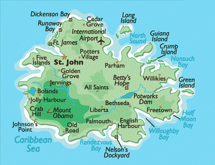 Antigua Island Map